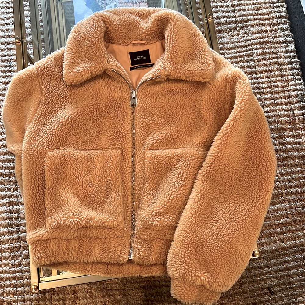 Urban Outfitters Cropped Teddy Jacket, size S